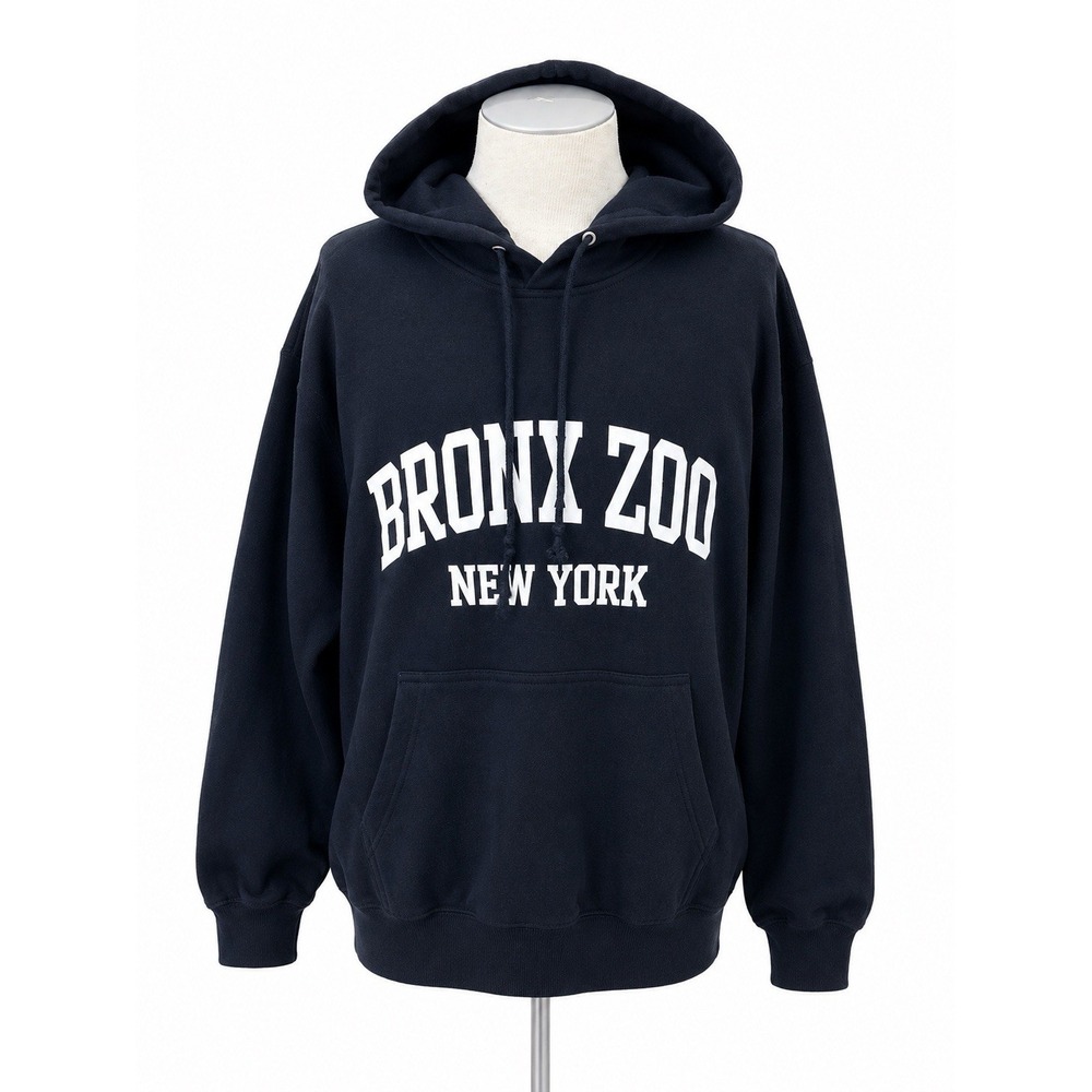 Pro Weave Mens Hoodie L Bronx Zoo Navy Pullover Sweatshirt New York
